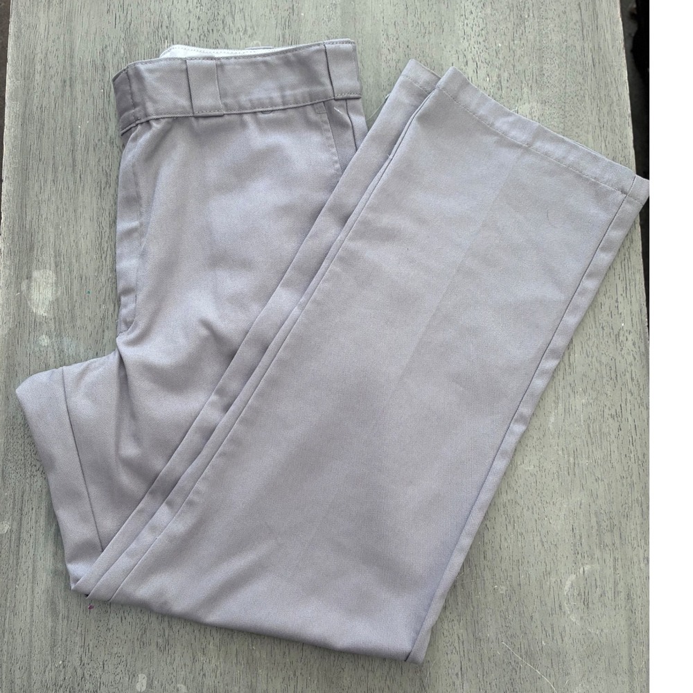 Dickies 874 Original Fit Work Pants Silver Grey 34x32 Straight Leg Twill Chinos